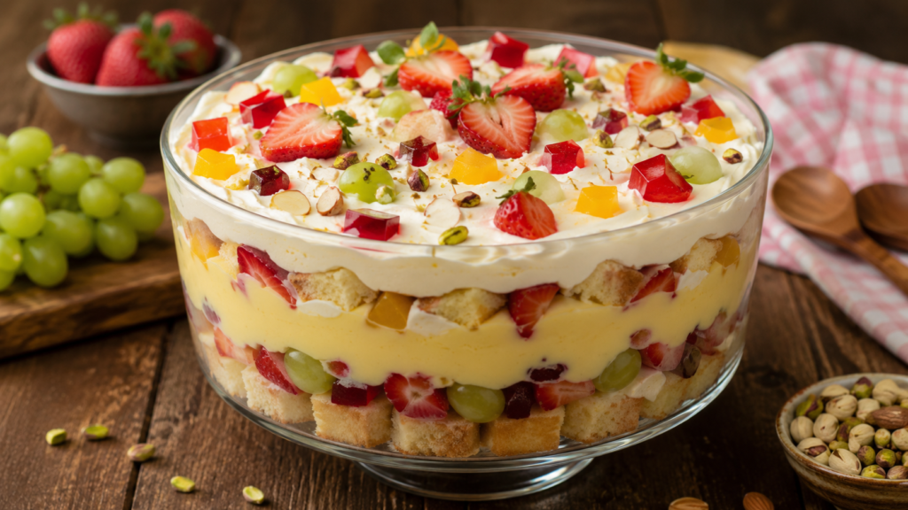Fruit Trifle Recipe | Creamy, Colorful And Delicious Dessert